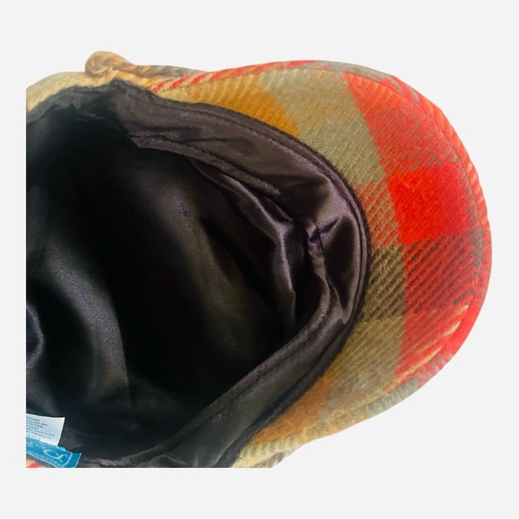 Papillon vintage plaid baker boy hat one size multicolor bow detailed buttons - Picture 8 of 14